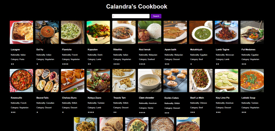 Cookbook react project