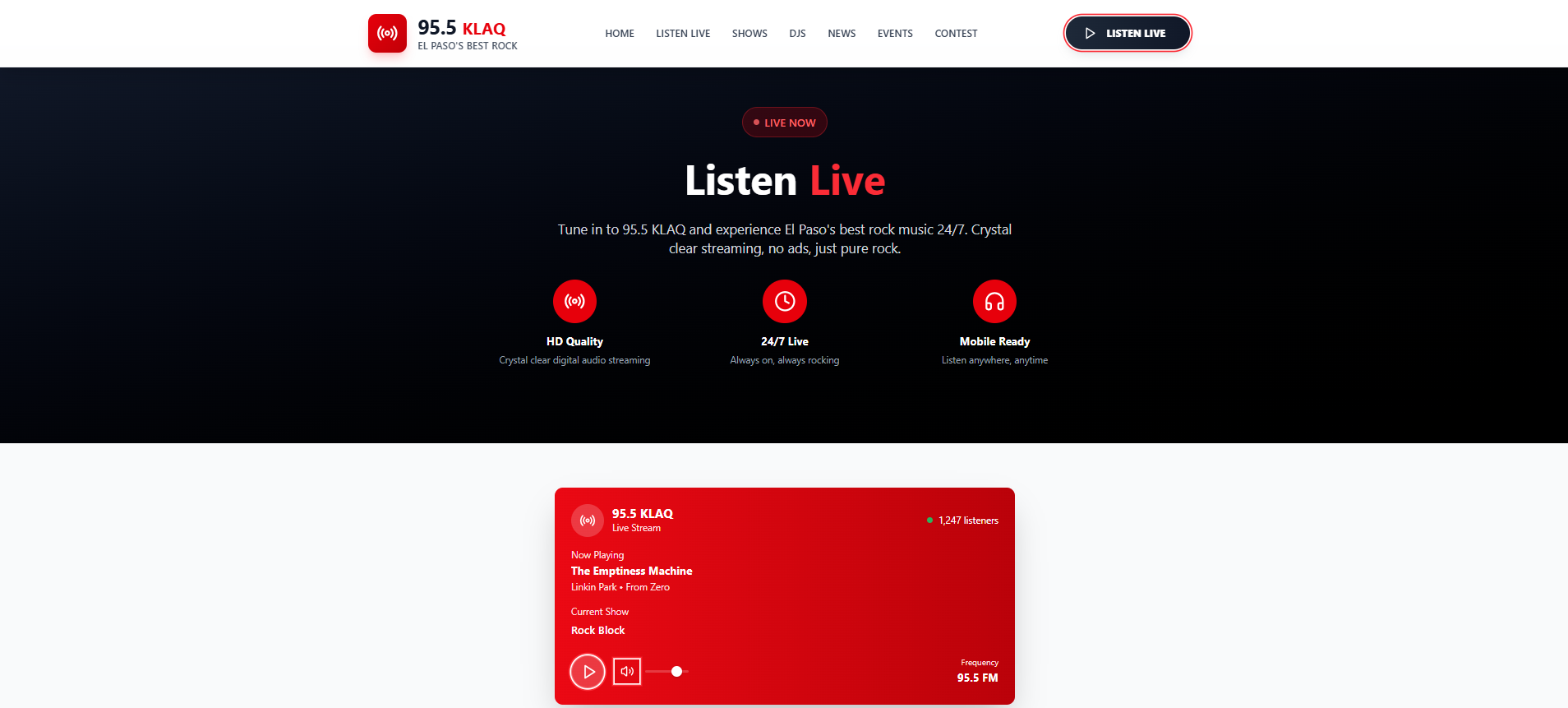KLAQ Rock Station Website - DJ Profiles